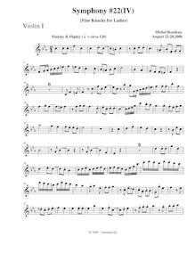 Partition violons I, Symphony No.22, C minor, Rondeau, Michel par Michel Rondeau