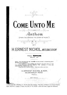 Partition complète, pour Story of Music, Db, Nichol, H. Ernest