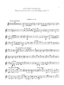 Partition cor 1, 2, 3, 4 (F), Piano Concerto No.3, E♭ major, Tchaikovsky, Pyotr