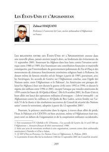 LES ÉTATS-UNIS ET L LAFGHANISTAN Zalmaï HAQUANI Les relations ...