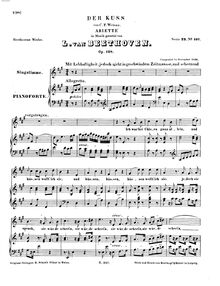 Partition complète, Der Kuß, Ich war bei Chloën ganz allein, A major par Ludwig van Beethoven