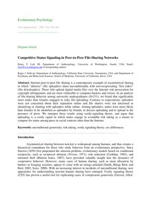Competitive status signaling in peer-to-peer file-sharing networks