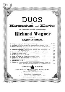 Partition Harmonium , partie, Die Meistersinger von Nürnberg, Wagner, Richard par Richard Wagner