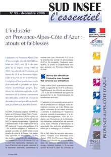 L industrie en Provence-Alpes-Côte d Azur : atouts et faiblesses