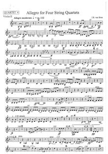 Partition quatuor IV: violon 2, Allegro pour 4 corde quatuors, Allegro Moderato