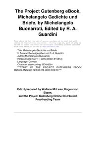 Michelangelo Gedichte und Briefe - In Auswahl herausgegeben von R. A. Guardini