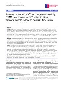 Reverse mode Na+/Ca2+exchange mediated by STIM1 contributes to Ca2+influx in airway smooth muscle following agonist stimulation