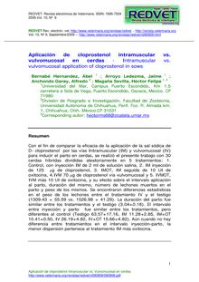Aplicación de cloprostenol intramuscular vs. vulvomucosal en cerdas (Intramuscular vs. vulvomucosal application of cloprostenol in sows)