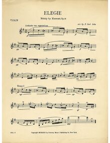 Partition de violon, Dix pièces de genre, Massenet, Jules