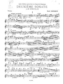 Partition de violon, violon Sonata No.2, Sjögren, Emil par Emil Sjögren