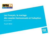 Sondage CSA : Les Français, le mariage des couples homosexuels et l’adoption
