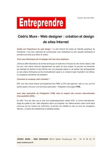 Cédric Mure - Web designer : création et design de sites Internet
