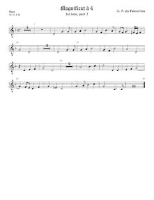 Partition viole de basse, octave aigu clef, Magnificat Primi Toni
