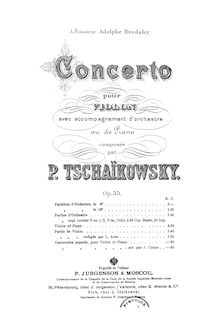 Partition complète, violon Concerto, D major, Tchaikovsky, Pyotr par Pyotr Tchaikovsky