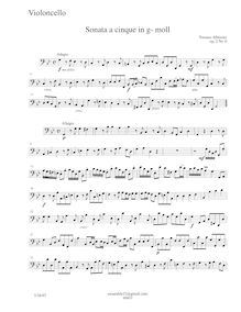Partition violoncelles (et Basses), Sei Sinfonie e Sei concerts a Cinque, Op.2