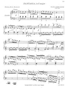 Partition complète, Fantasia en C, Fantesia per il Clavicembalo o Forte-Piano par Joseph Haydn