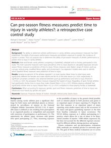 Can pre-season fitness measures predict time to injury in varsity athletes?: a retrospective case control study