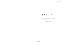 Partition parties complètes, corde quatuor No.3, A minor, Bargiel, Woldemar