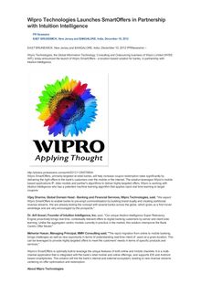 Wipro Technologies Launches SmartOffers in Partnership with Intuition Intelligence