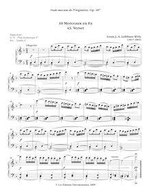 Partition 4, Verset en Fa (solo de Flûte harmonique), Vade-mecum de l’Organiste, Op.187