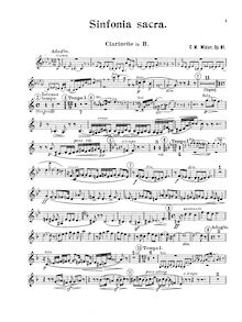 Partition clarinette (en B♭), Sinfonia sacra, Widor, Charles-Marie