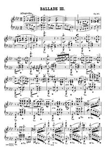 Partition complète, Ballade No.3, A♭ major, Chopin, Frédéric par Frédéric Chopin