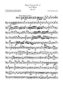 Partition violoncelles / Basses, Piano Concerto No 1 en G Minor