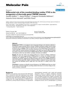 Differential role of the menthol-binding residue Y745 in the antagonism of thermally gated TRPM8 channels