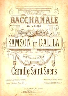 Partition complète, Samson et Dalila, Op.47, Opéra en trois actes