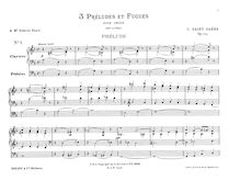Partition complète, 3 préludes et Fugues, Saint-Saëns, Camille par Camille Saint-Saëns