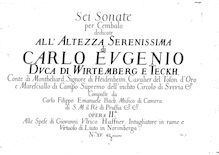 Partition Complete Facsimile Score, 6 Württemberg sonates, Wq.49 / H.30-34,36