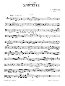 Partition viole de gambe, Piano quintette, Op.1, Castillon - Piano Quintet Op.1 in E-flat major for Piano, 2 Violins, Viola, and Cello
