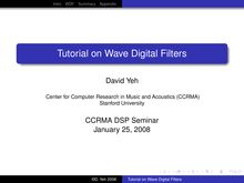 Tutorial on Wave Digital Filters