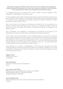 Déclaration commune sur les attaques à Paris - Joint statement on the attacks in Paris