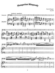 Partition de piano, Hungarian Rhapsody, Op.68, Ungarische Rhapsodie