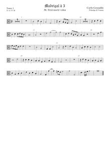 Partition ténor viole de gambe 2, alto clef, madrigaux, Book 1, Gesualdo, Carlo par Carlo Gesualdo