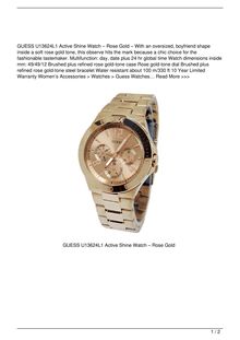 GUESS U13624L1 Active Shine Watch 8211 Rose Gold Watch Review