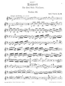 Partition violon 3 , partie, Concerto pour 3 violons et orchestre, Op.88