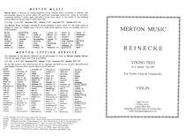 Partition parties complètes, corde Trio, Op.249, C minor, Reinecke, Carl