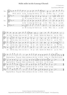 Partition choral: Stille stille ist die Losung, St. Luke Passion