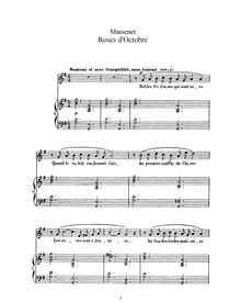 Partition complète (G Major: haut voix et piano), Poème d octobre