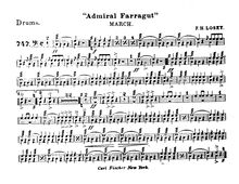 Partition tambour, Admiral Farragut, C Major, Losey, Frank Hoyt