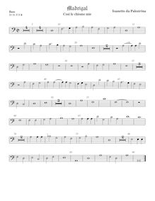 Partition viole de basse, 3 madrigaux, Palestrina, Giovanni Pierluigi da