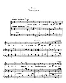 Partition complète (F major - original key), Tantum ergo sacramentum