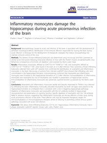 Inflammatory monocytes damage the hippocampus during acute picornavirus infection of the brain