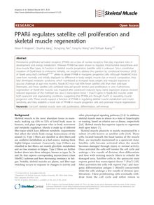 PPARδ regulates satellite cell proliferation and skeletal muscle regeneration