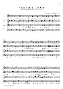 Partition choral Score, Vigilate et orate, Dominica in ramis palmarum