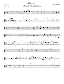 Partition ténor viole de gambe 1, alto clef, madrigaux - Set 1, Wilbye, John par John Wilbye