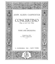 Partition complète, Concertino pour Piano et orchestre, Carpenter, John Alden