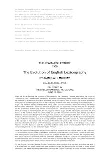 The evolution of English lexicography